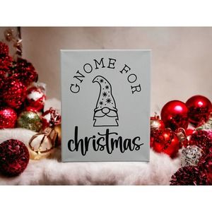 Gnome for Christmas Wall Art Canvas, Winter, Any occasion 8x10